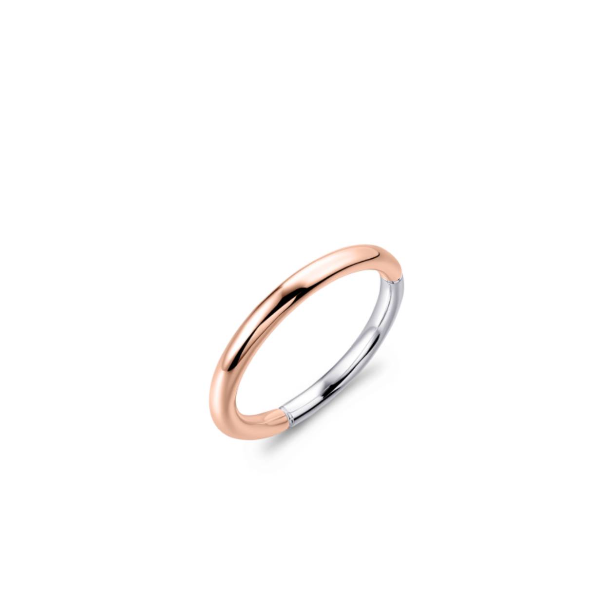 Zilveren ring deels voorzien van een degelijke rosé vergulding, maat 54 en verkrijgbaar in diverse andere maten.