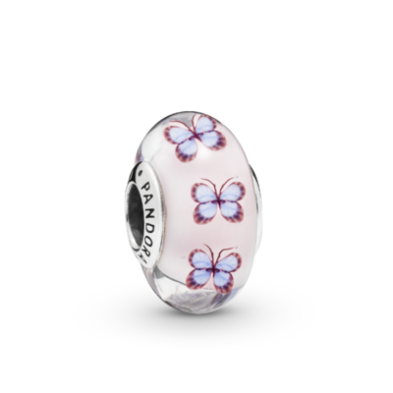 Pandora charm zilver Murano met vlinders