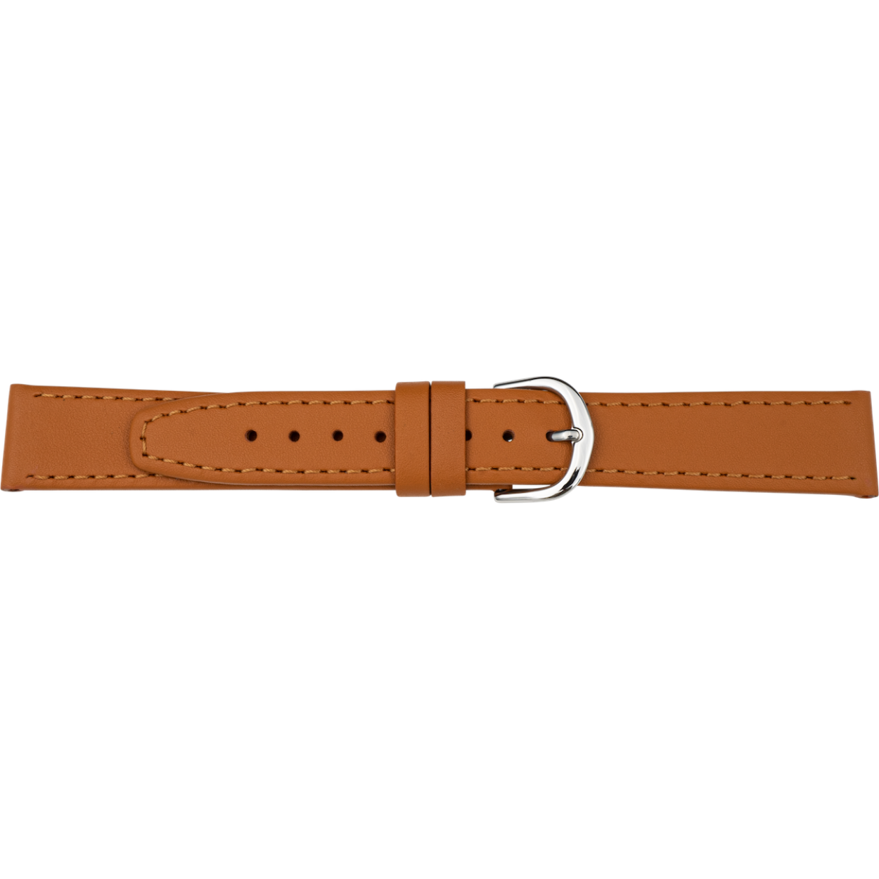 Horlogeband leer XL cognackleur 22mm