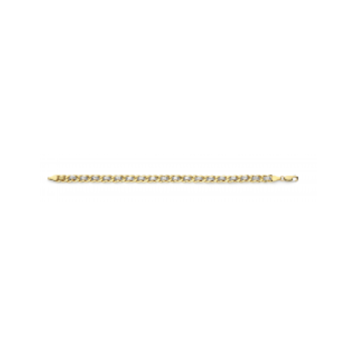 gouden Fjory armband met zilveren kern, bicolor gourmet 8mm 21cm