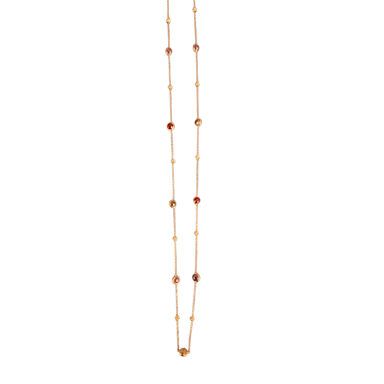 14k gouden collier met zirkonia steenen. Handgemaakt. 
