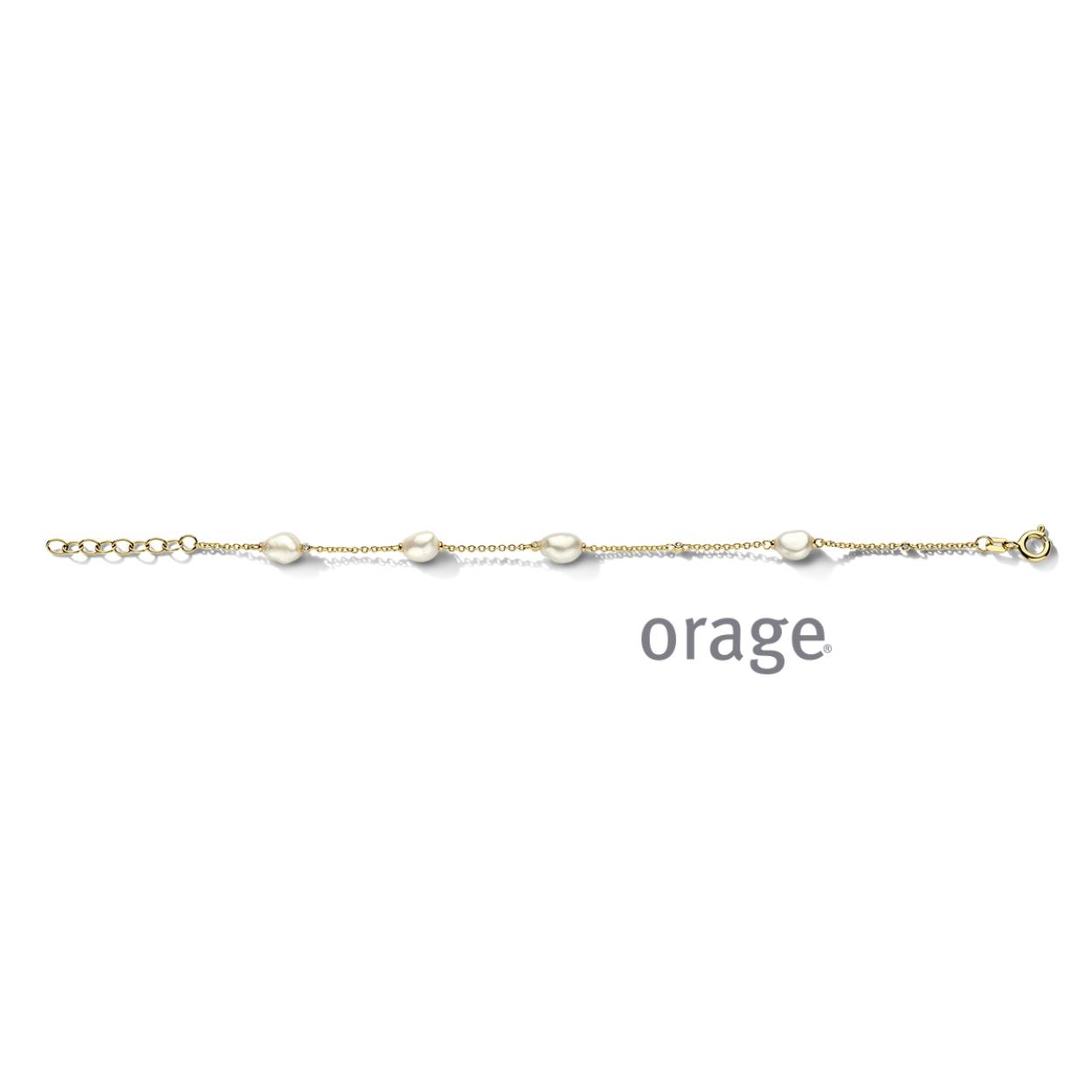 Goudkleurige armband met zoetwaterparels van het merk Orage
Lengte: 17 + 2 cm
Materiaal: 925 zilver, verguld
Bijhorende collier en oorbellen ook verkrijgbaar