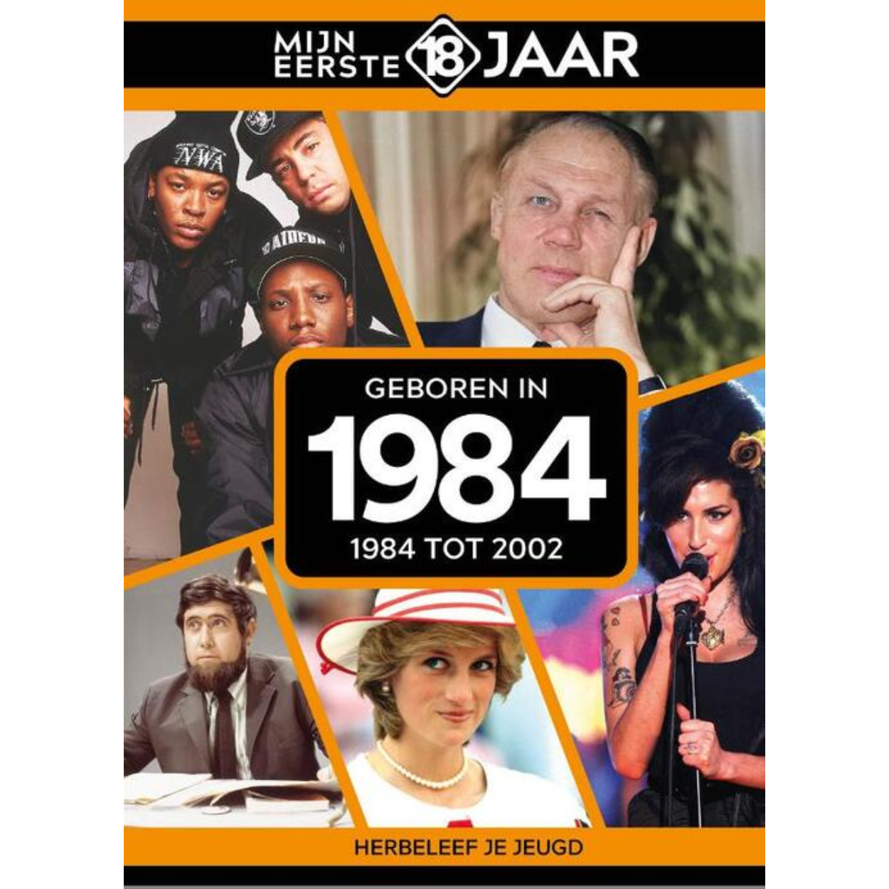 MIJN EERSTE 18 JAAR; GEBOREN IN 1984 De jaren van 1984 tot 2002 Mijn Eerste 18 Jaar is hét boek vol met ‘oh ja!’-momenten. Droom weg bij alle hoogtepunten uit jouw jeugd. Zo beleef je de meest spraakmakende momenten uit de eerste 18 jaar van jouw leven opnieuw. Aan welke hits, films en tv-programma’s heb je mooie herinneringen? Hoe was de mode toen, het straatbeeld en de rages? Welke sporthelden zijn je bijgebleven? En wat was het nieuws waar iedereen het over had? Mijn Eerste 18 Jaar staat boordevol jeugdsentiment. Met maar liefst 182 pagina’s aan kleurrijke foto’s, anekdotes en iconische beelden uit jouw jonge jaren. Ook hebben we per jaar de grootste hits voor je verzameld. Scan de code en beluister jouw hits. Begin met bladeren en herbeleef je jeugd!