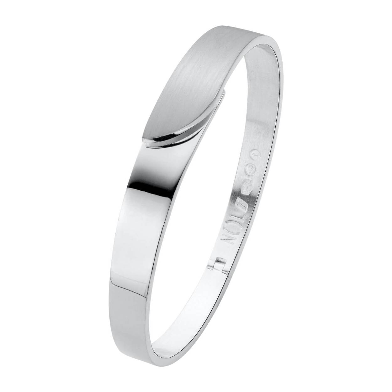 Bangle/slavenarmband met gesatineerd gedeelte.