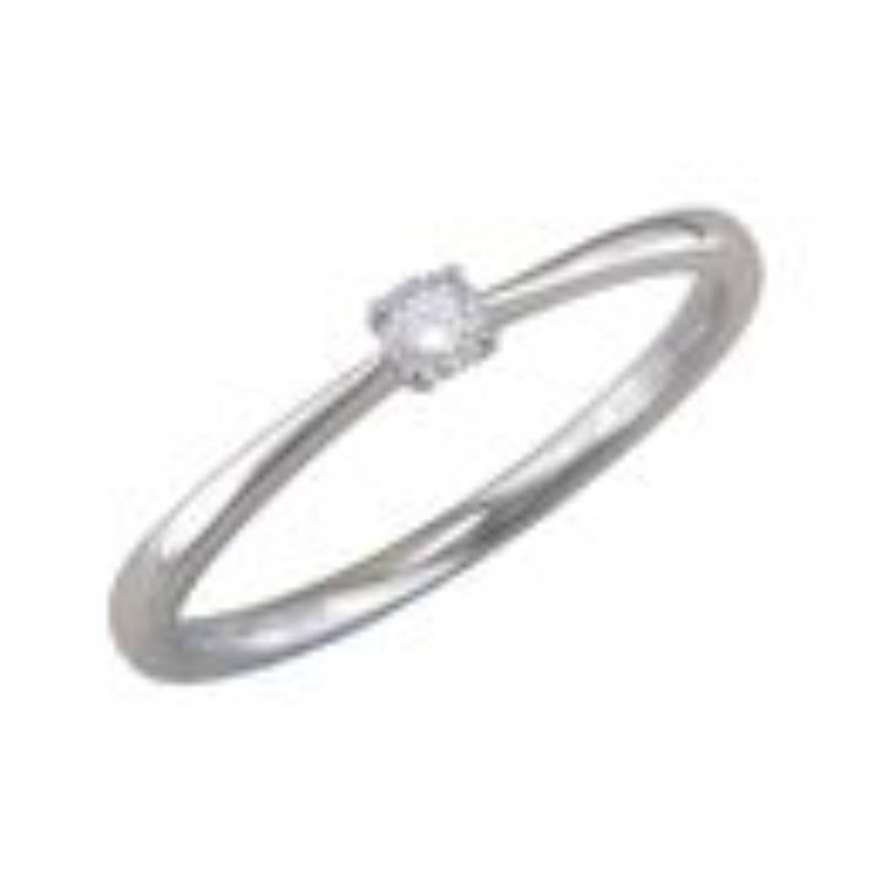 Wit gouden ring (18 kt) met diamant: 0,07 ct
Type: solitaire/verlovingsring
Maat: 54 (ook verkrijgbaar in andere maten)