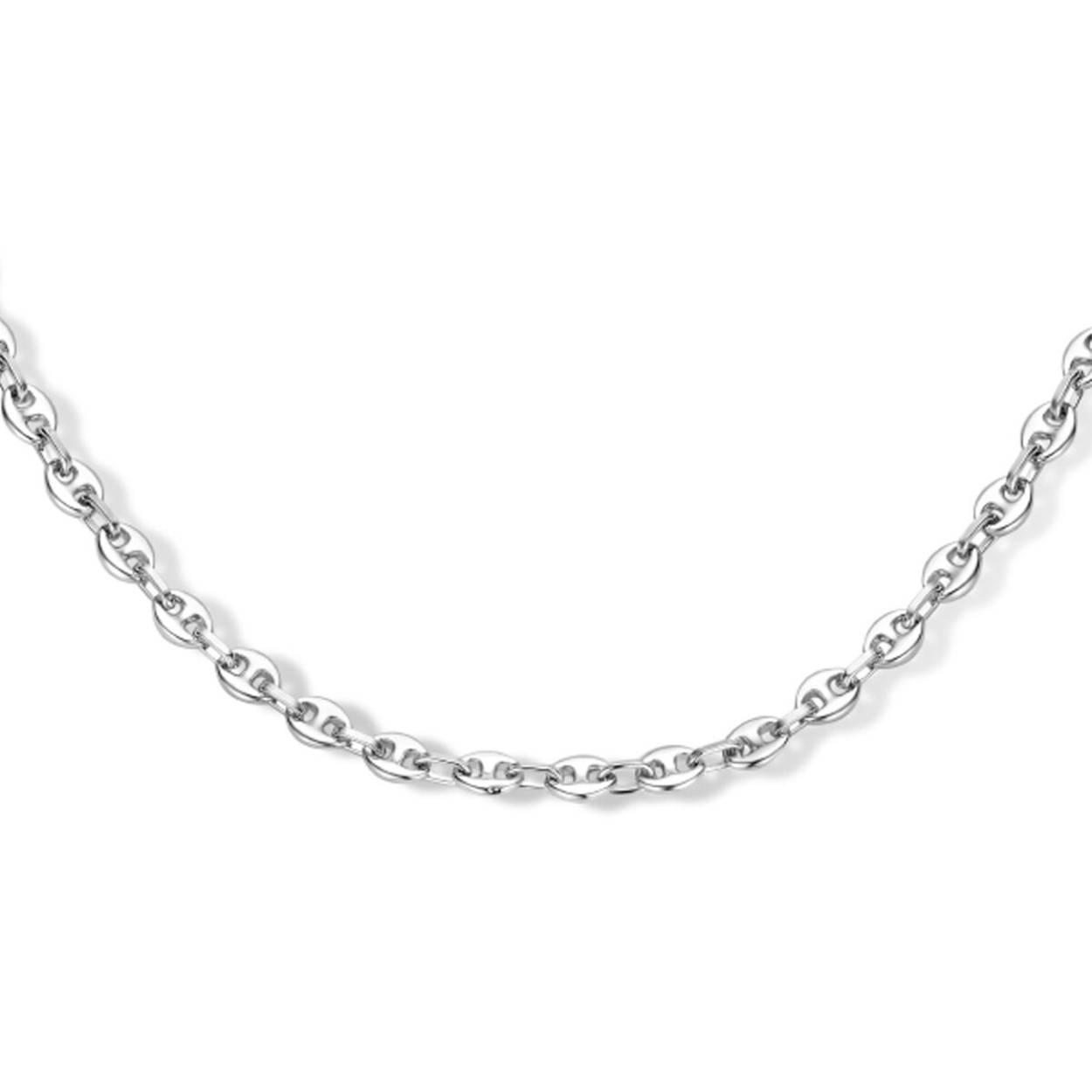 Gerhodineerd 925 zilveren collier uitgevoerd met karabijnsluiting. Het collier heeft een draaglengte van 42cm met 3cm extensie.
