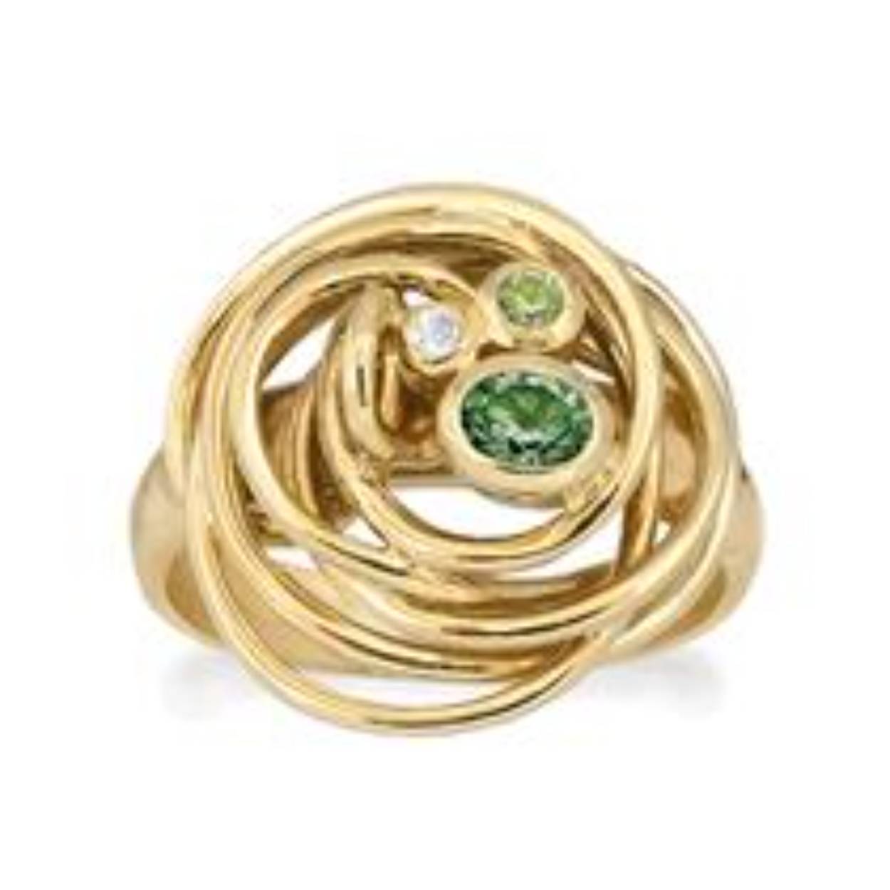 Rabinovich zilver goud verguld ring curliecue zilver verguld mt 56