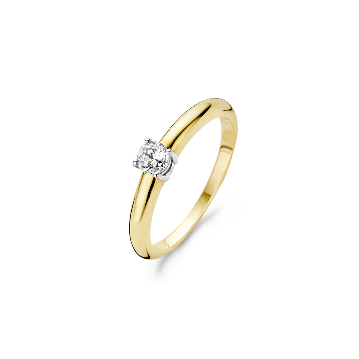 Blush Ring 1067BZI -  Geel en Wit Goud (14Krt.) met Zirconia