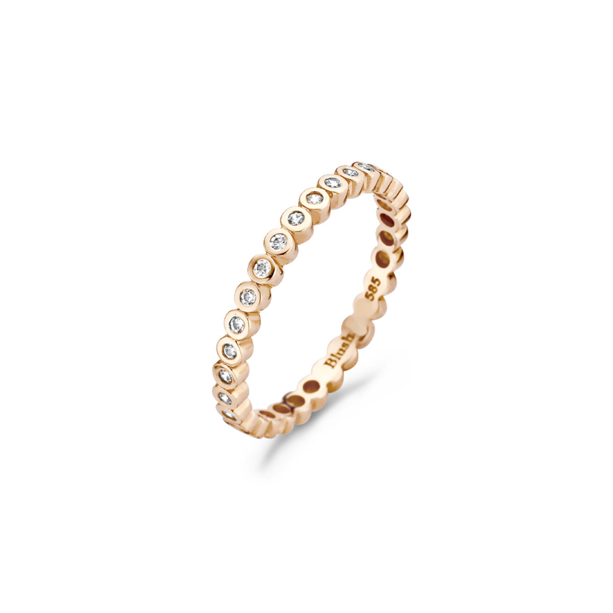 Blush - Roségouden damesring bezet met Zirconia maat 54 - 1120RZI/54