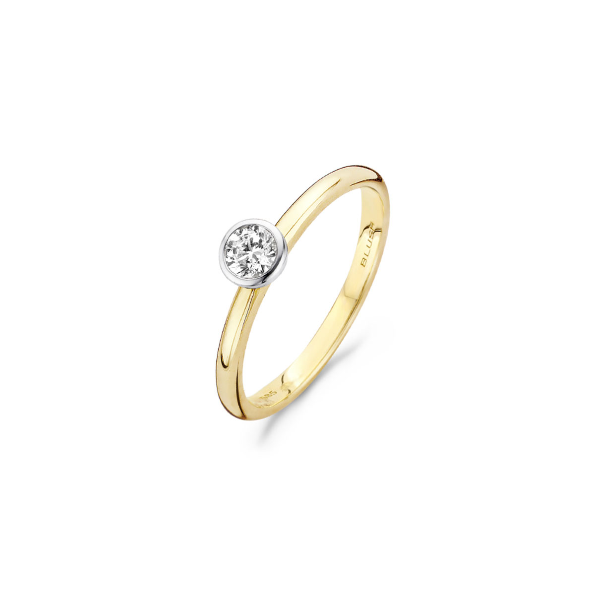 Blush Ring 1124BZI -  Geel en Wit Goud (14Krt.) met Zirconia - Maat 54