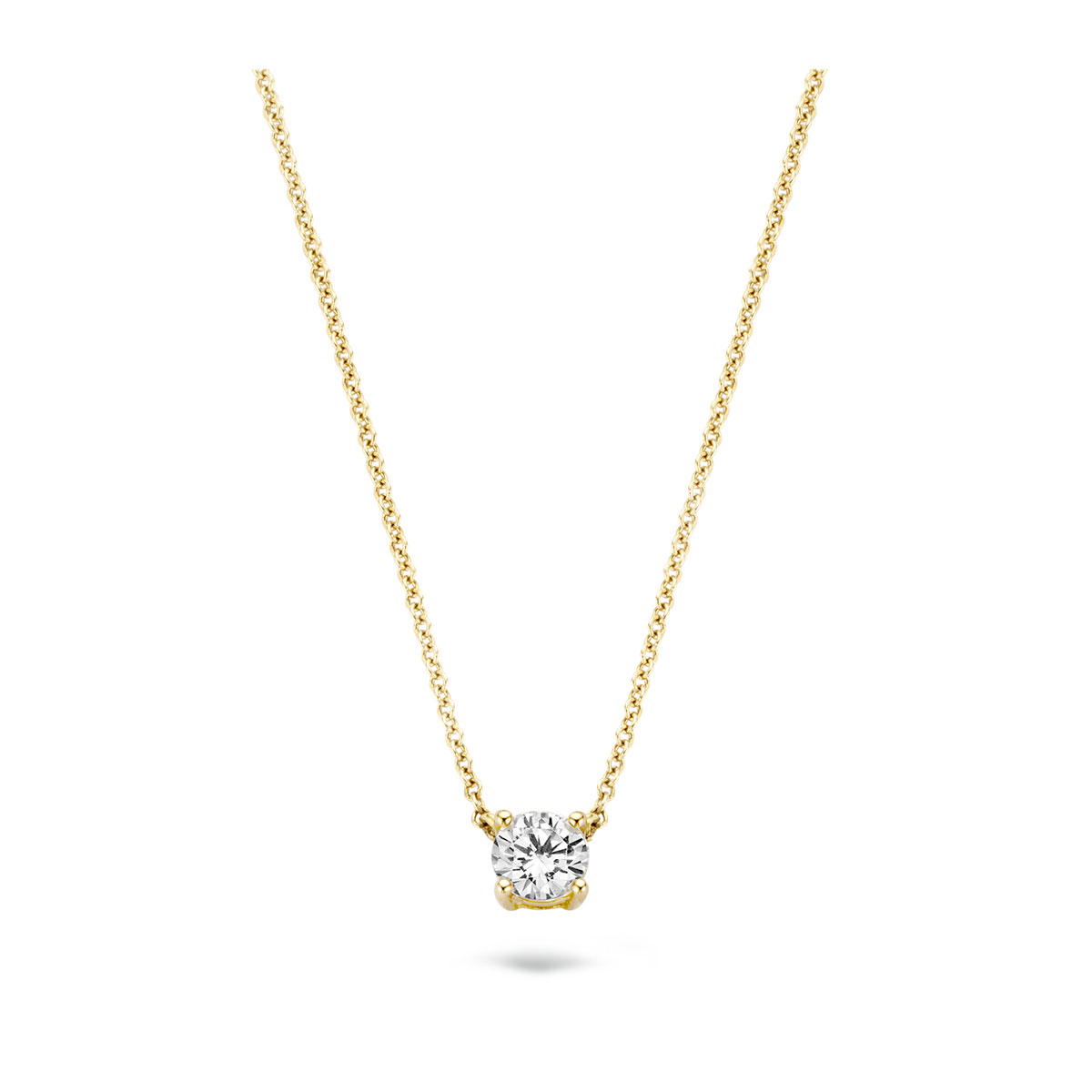 Blush - 14kt geelgouden collier met zirconia hanger 5mm, 42cm - 3049YZI
