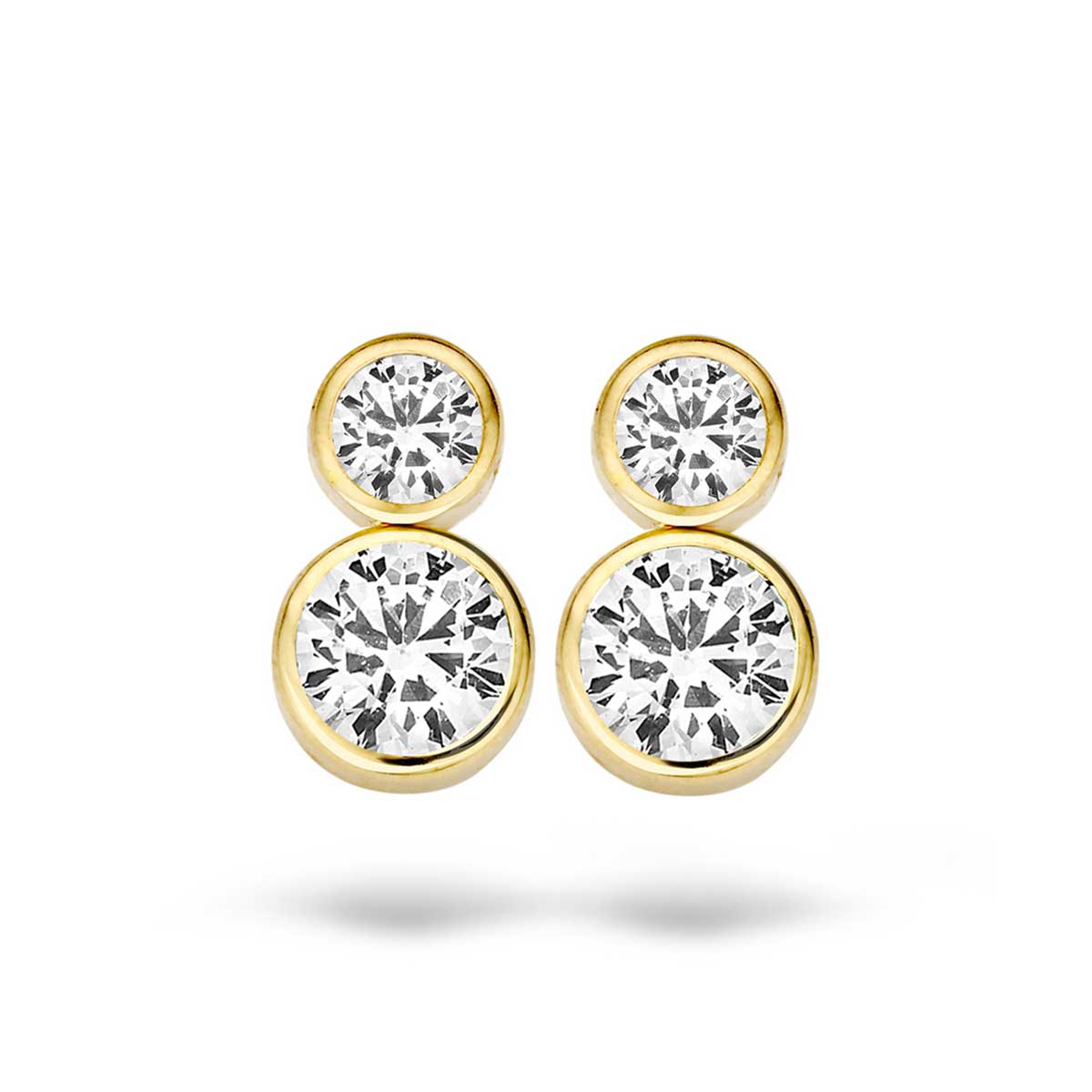 Blush Oorbellen 7159YZI in geel Goud (14Krt.) met Zirconia.
