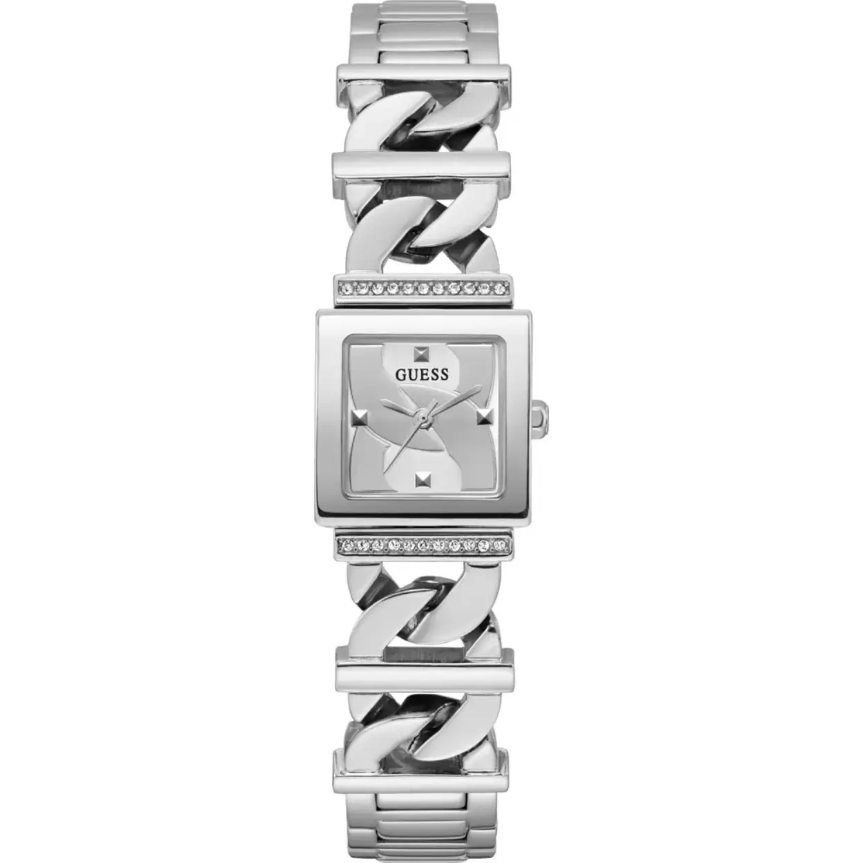 Dit Guess horloge heeft een kast gemaakt van Roestvrijstaal met een diameter van 20 mm en is voorzien van een metalen band.

Het horloge is 3ATM. Dit betekent dat het horloge spatwaterdicht is.. Verder wordt het horloge geleverd met 2 jaar garantie.