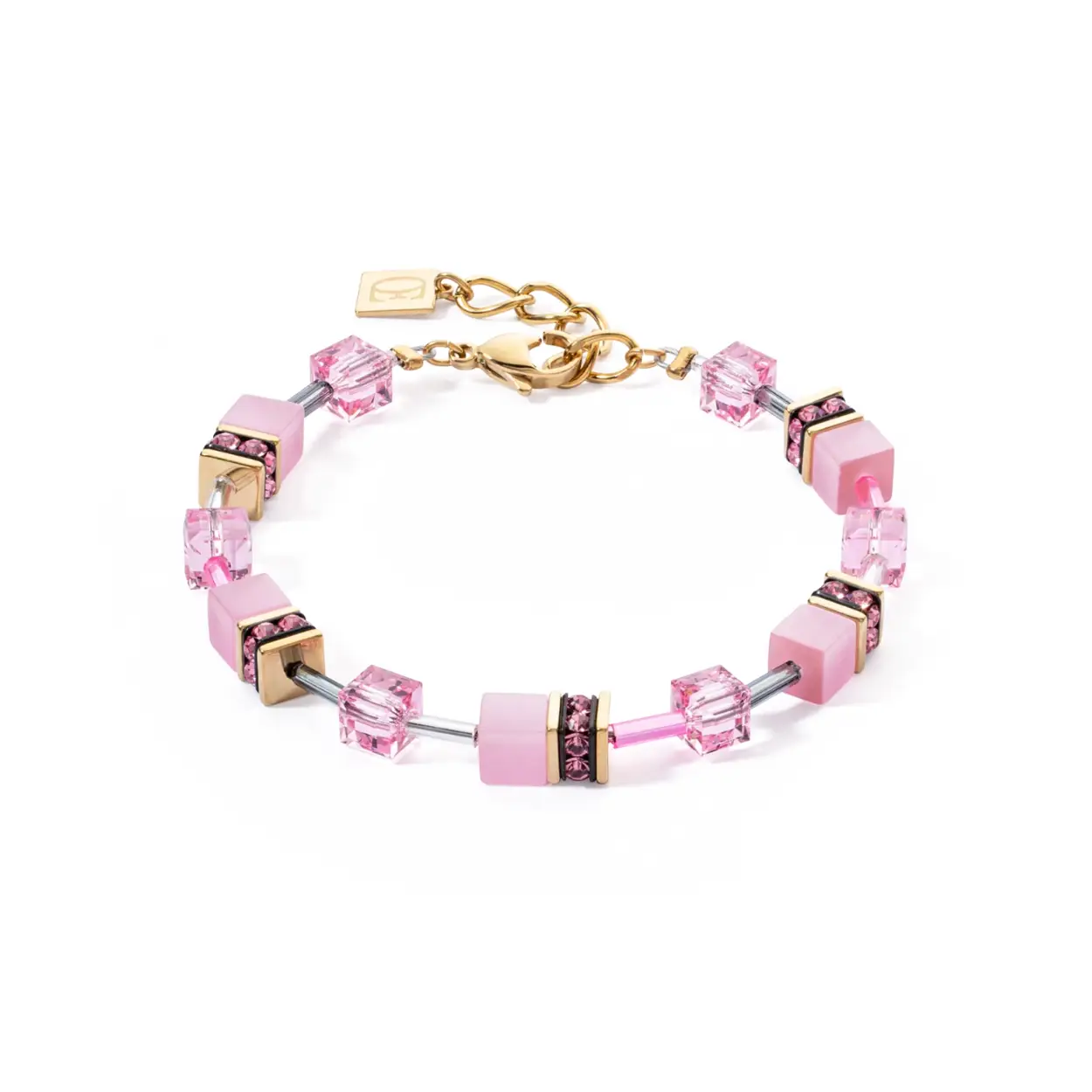 Coeur de Lion staal vergulde armband met polaris en swarovski kristallen