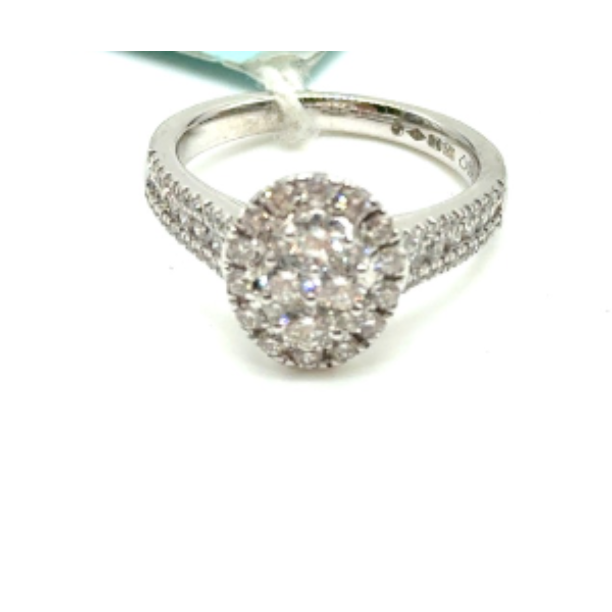 platina 950 ring met diamanten van totaal 0,93 caraat. 