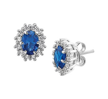 OORSTEKERS SAFFIER ZILVER 1326129