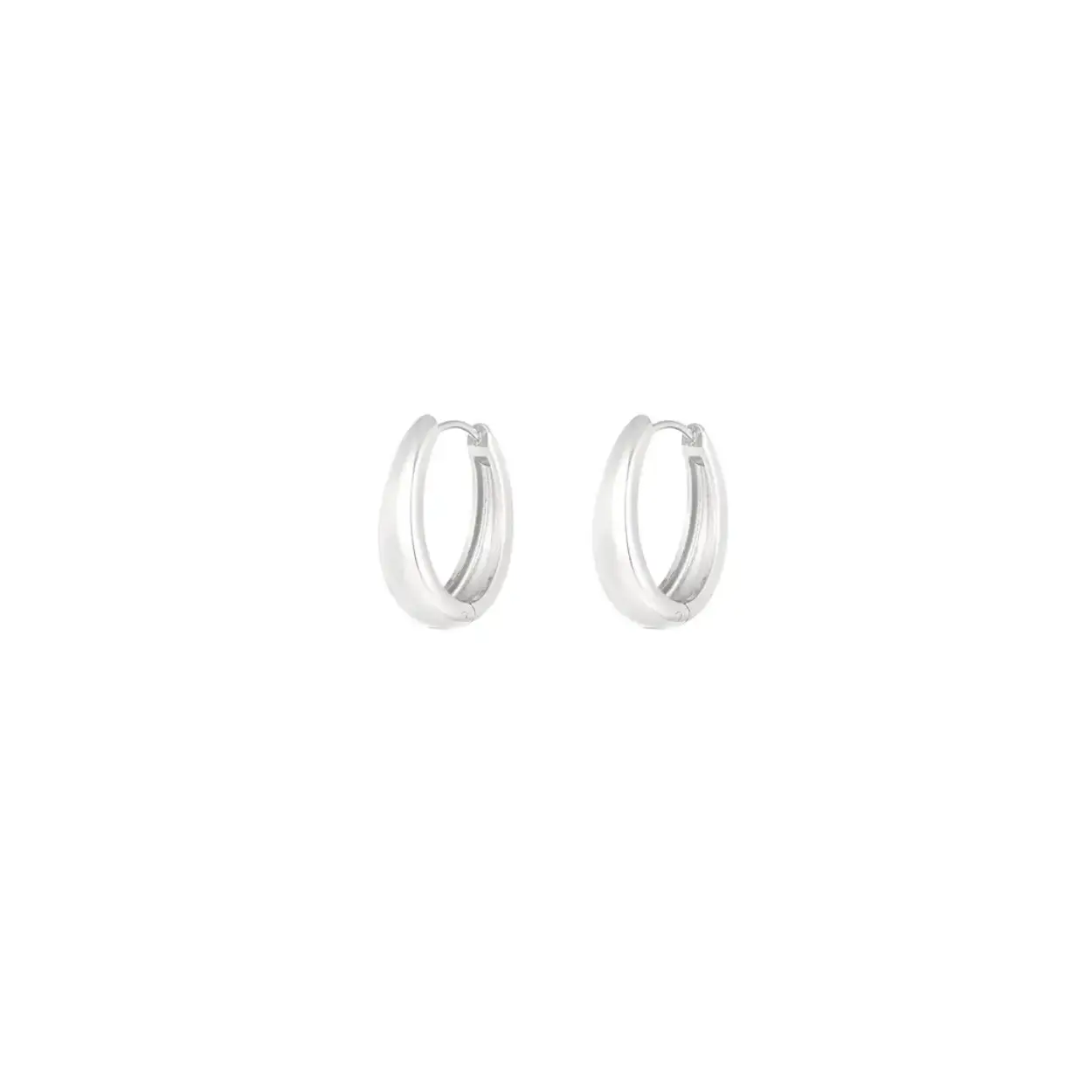 Classy hoop earrings - Silver Color color