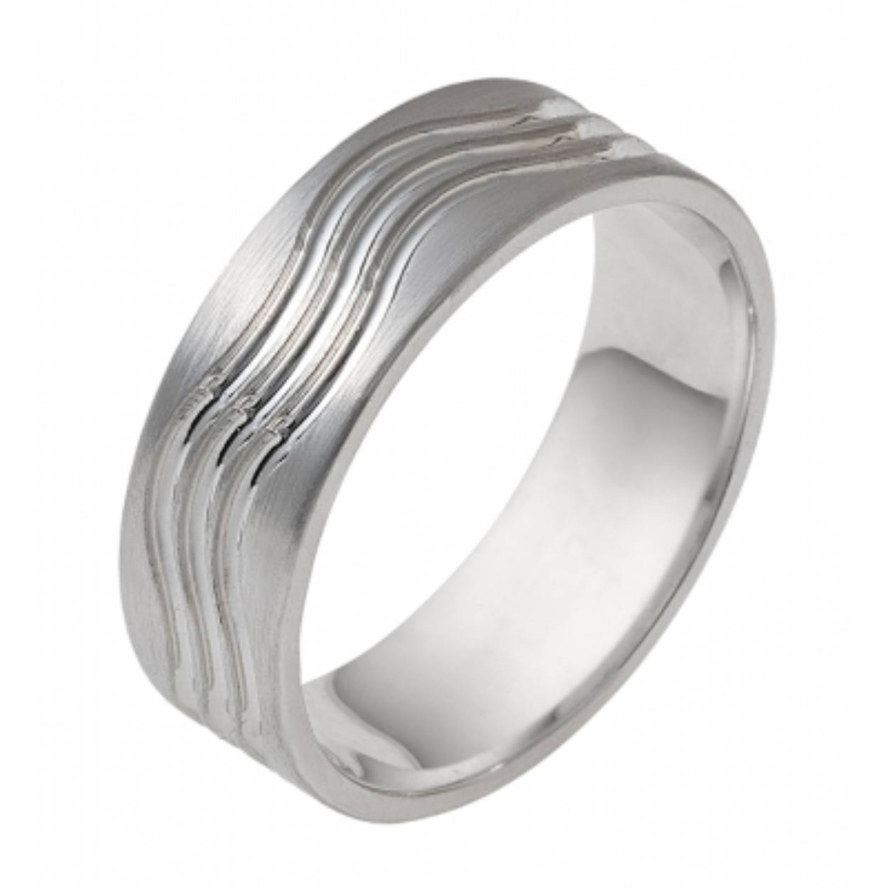 585 witgouden trouwringen, mat/glanzend. 5 mm breed. Damesring heeft geen diamant. Prijs is op aanvraag