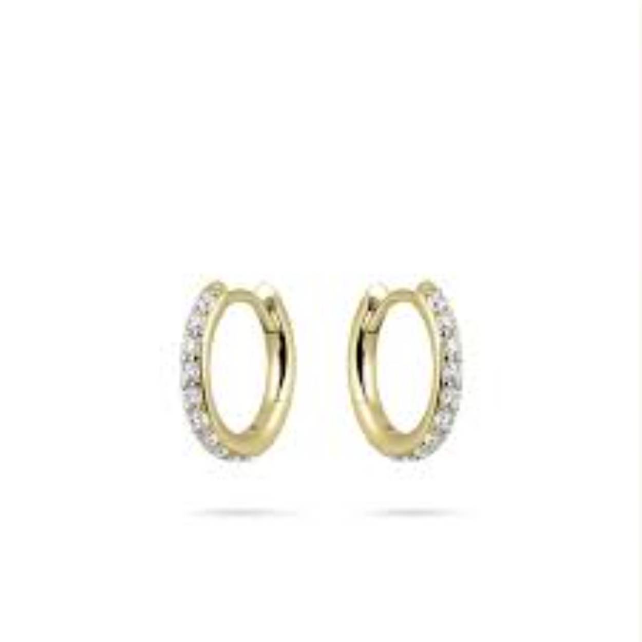Oorringen uit de Daily Essentials collectie van Gisser Jewels gemaakt van Geel Goud Verguld Zilver. De lengte x breedte is 2 x 12 mm. De diameter is 12 mm.