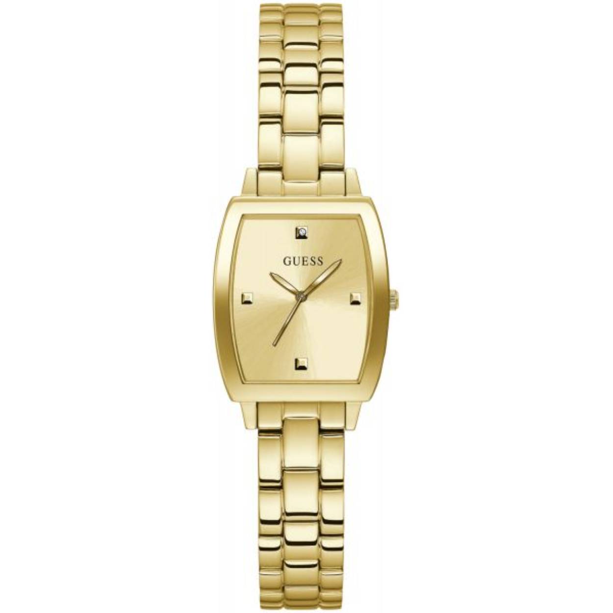 Showcasing a goldtone bracelet strap, this tonneau case stainless steel analog watch is a fine addition to your collection