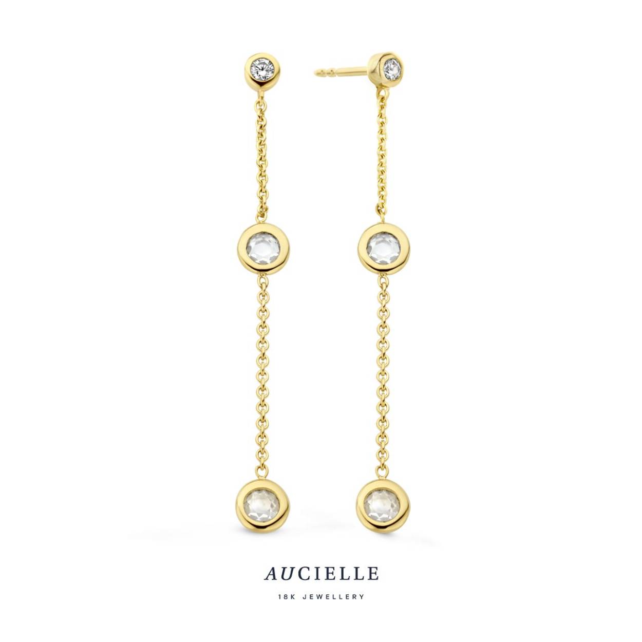 Aucielle oorhangers goud 18k
