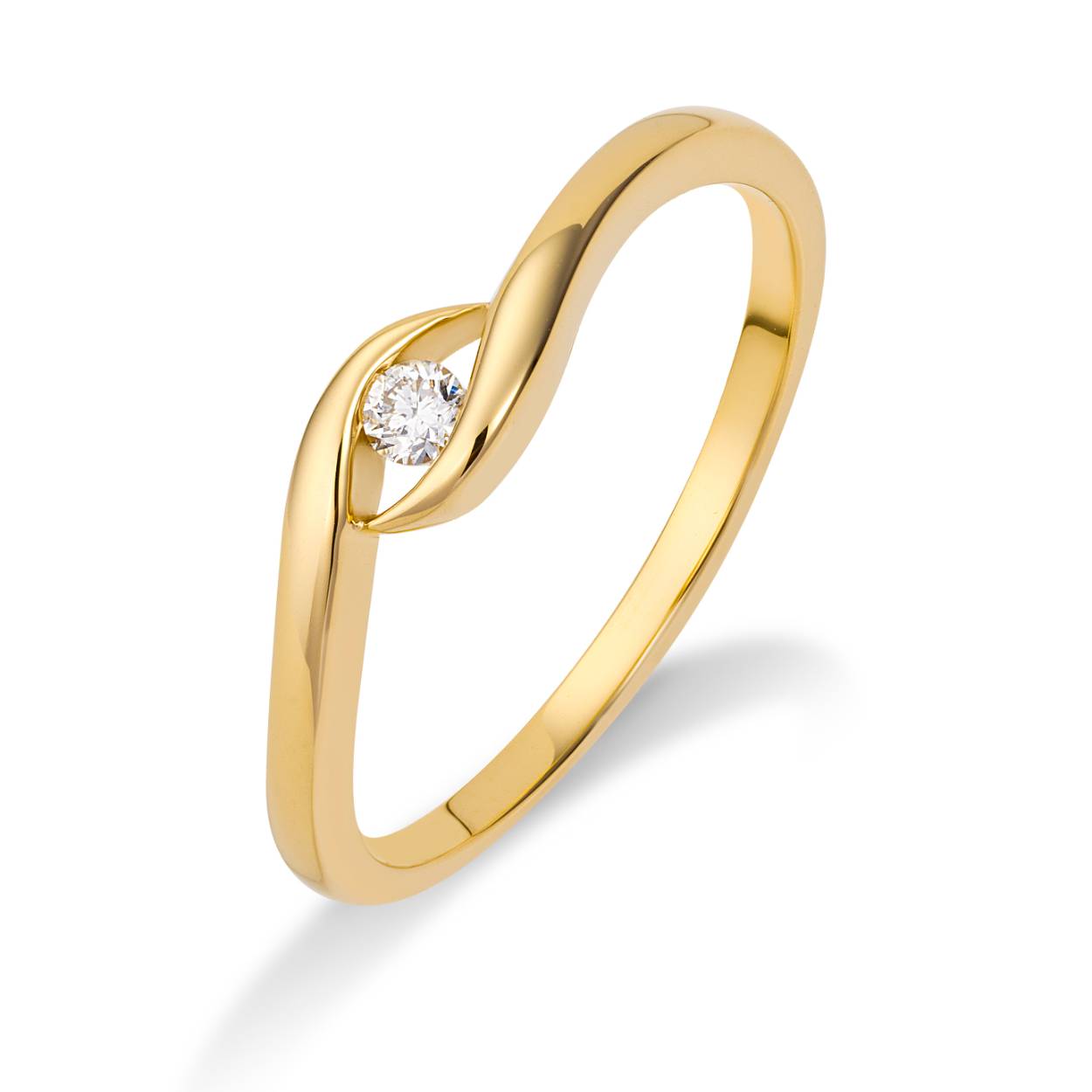 Gouden ring briljant Lanzo 1x0.05crt H/SI 
607010037