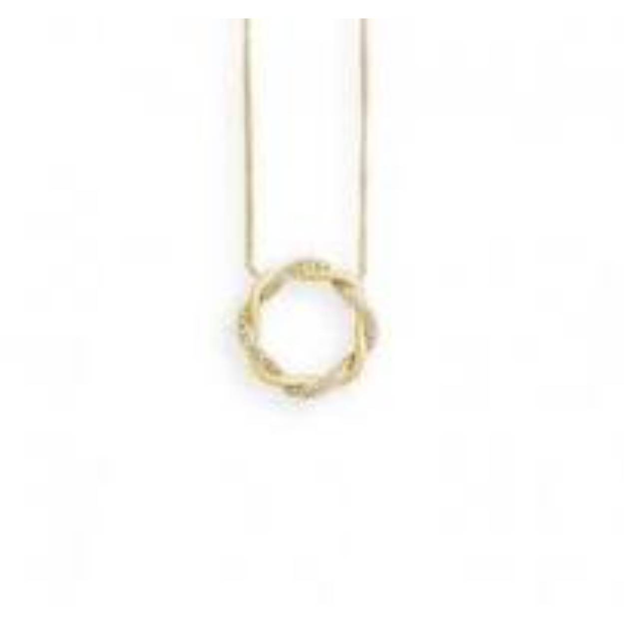 geelgouden collier cirkel met diamant