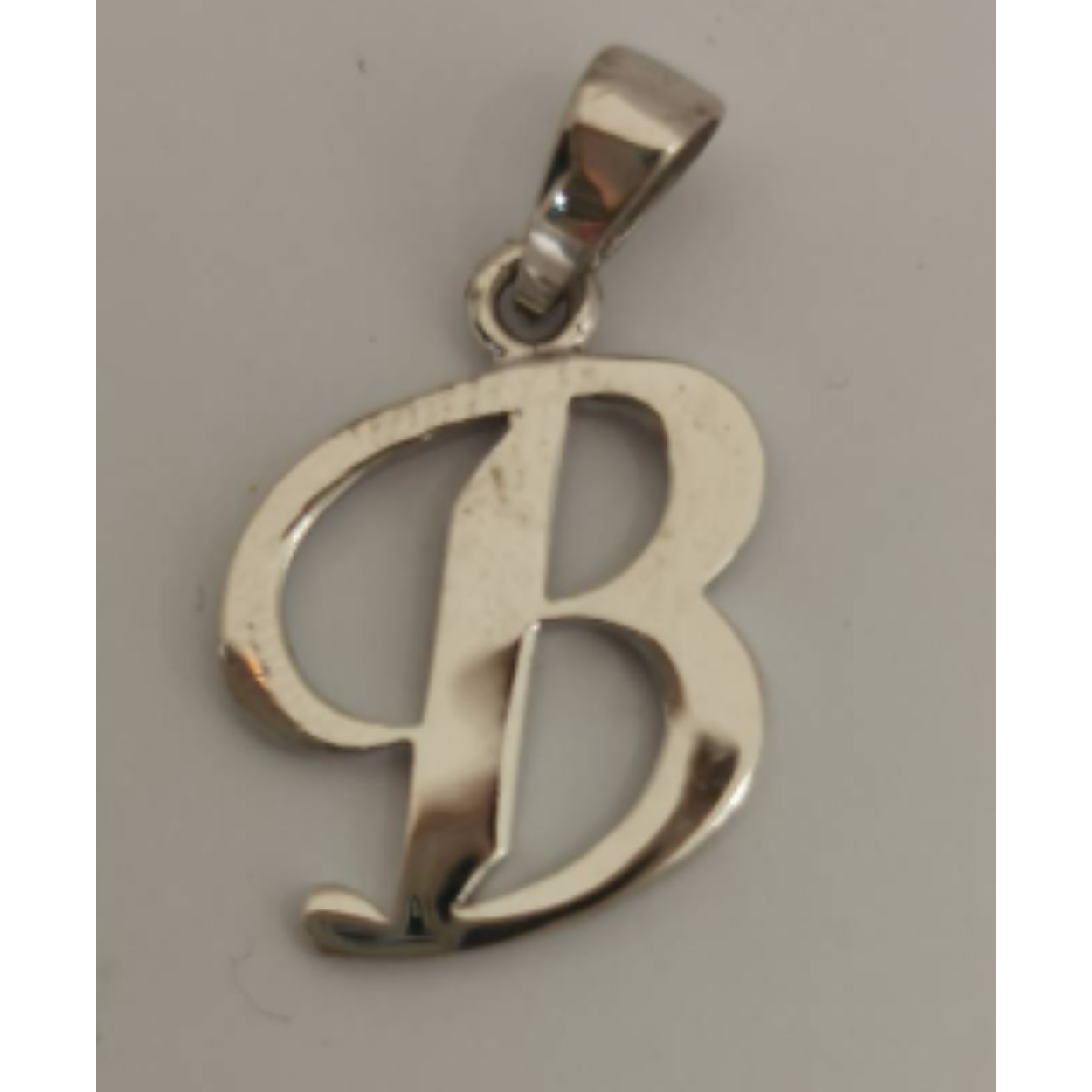Zilveren hanger letter B 