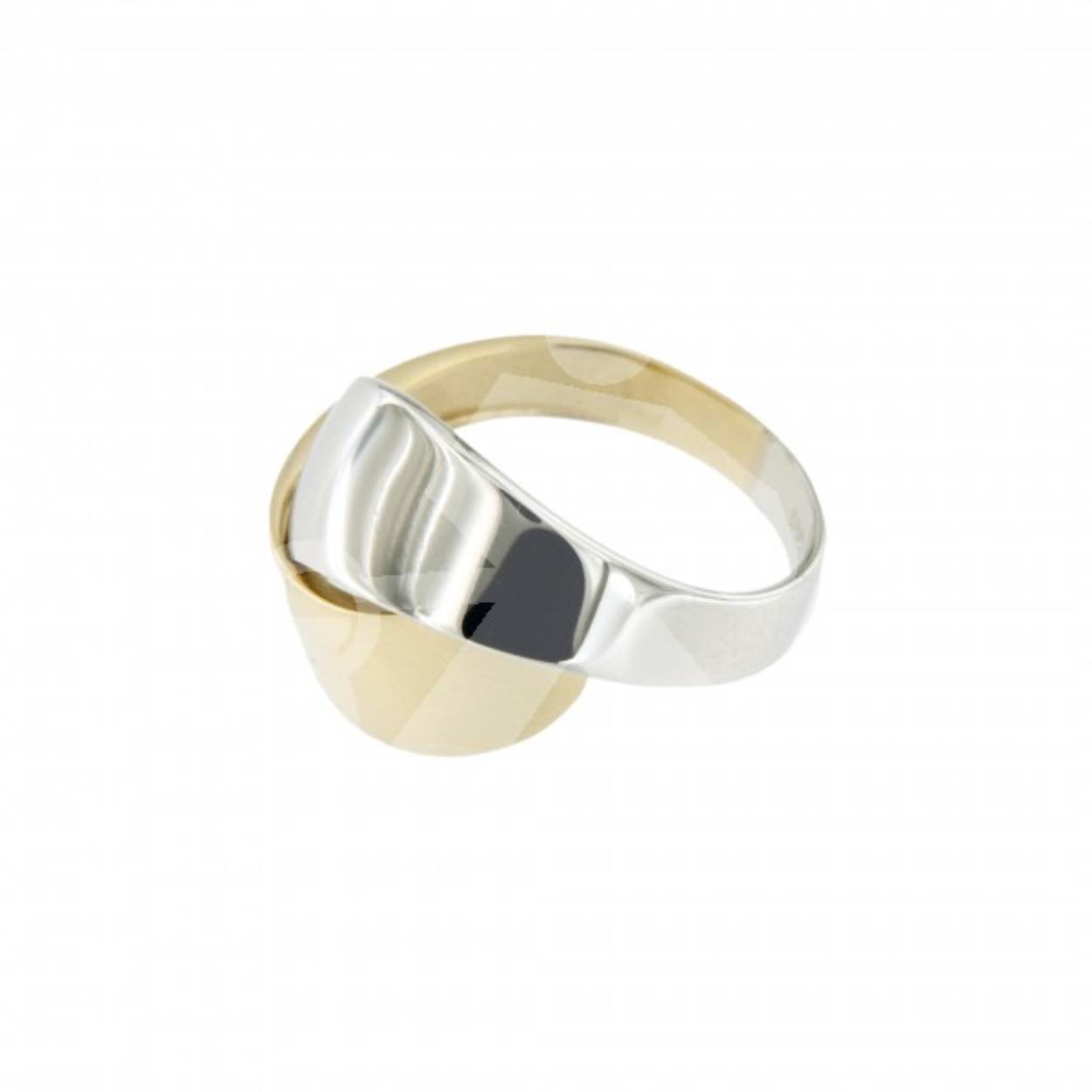 Gouden ring dames bi-co breed, hol mt.18.25 