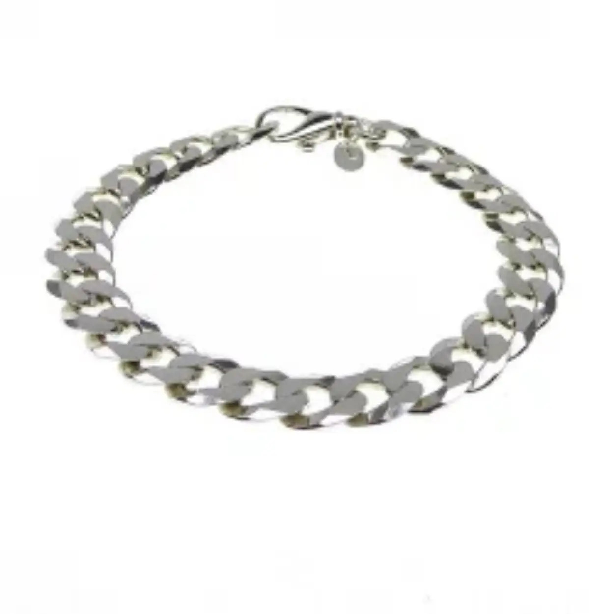 Mooie/mannelijke gourmetarmband in 9x2mm in glanzend Sterling zilver. 21 cm lengte, ook als collier verkrijgbaar
