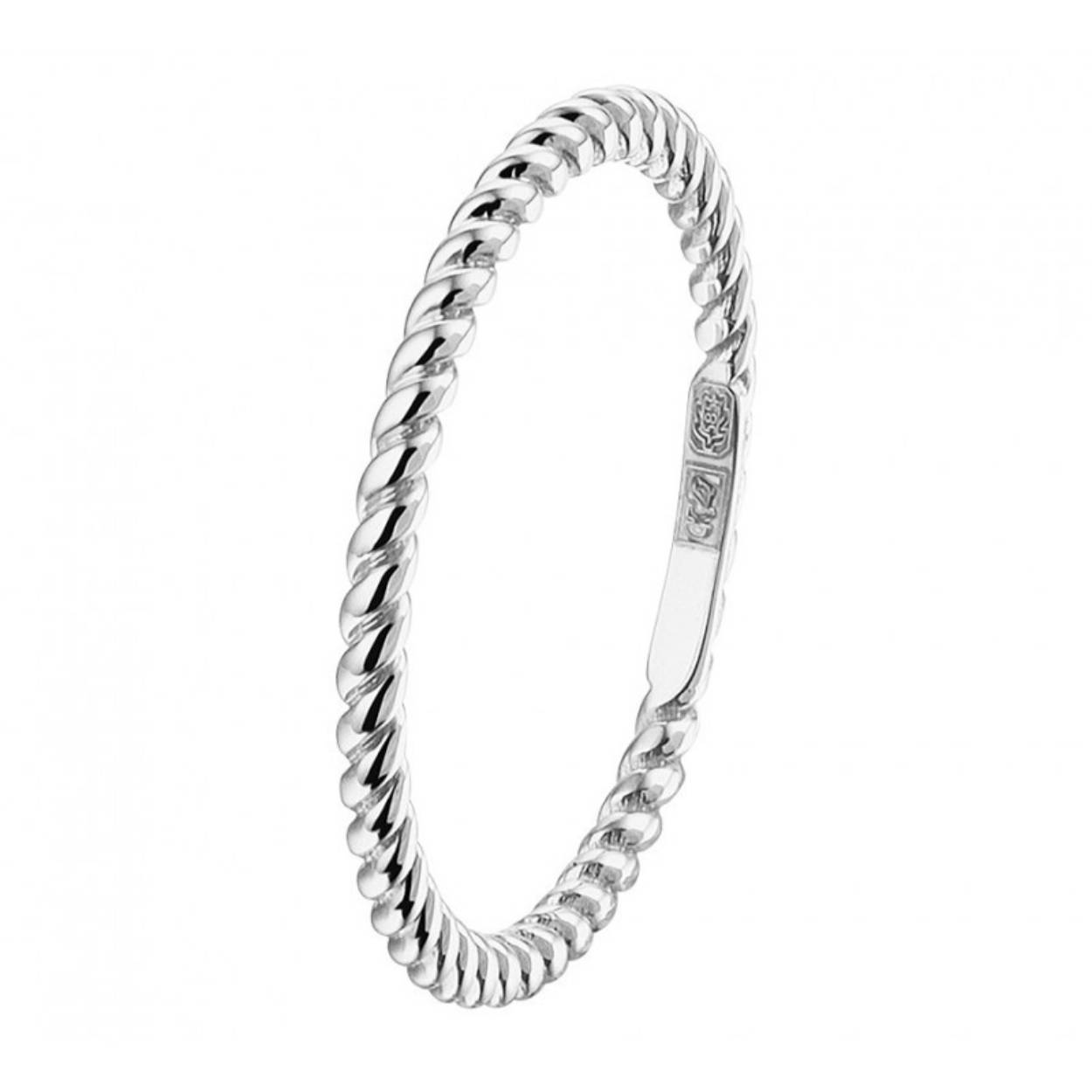 14kt. Witgouden koordring