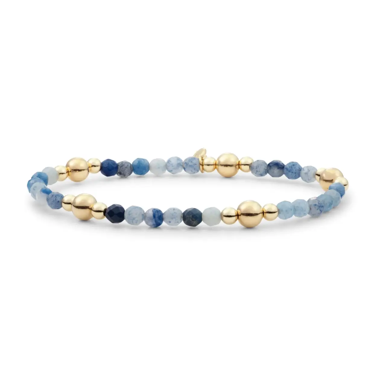 Armband - Blue Aventurine Bold Mix - Goud
