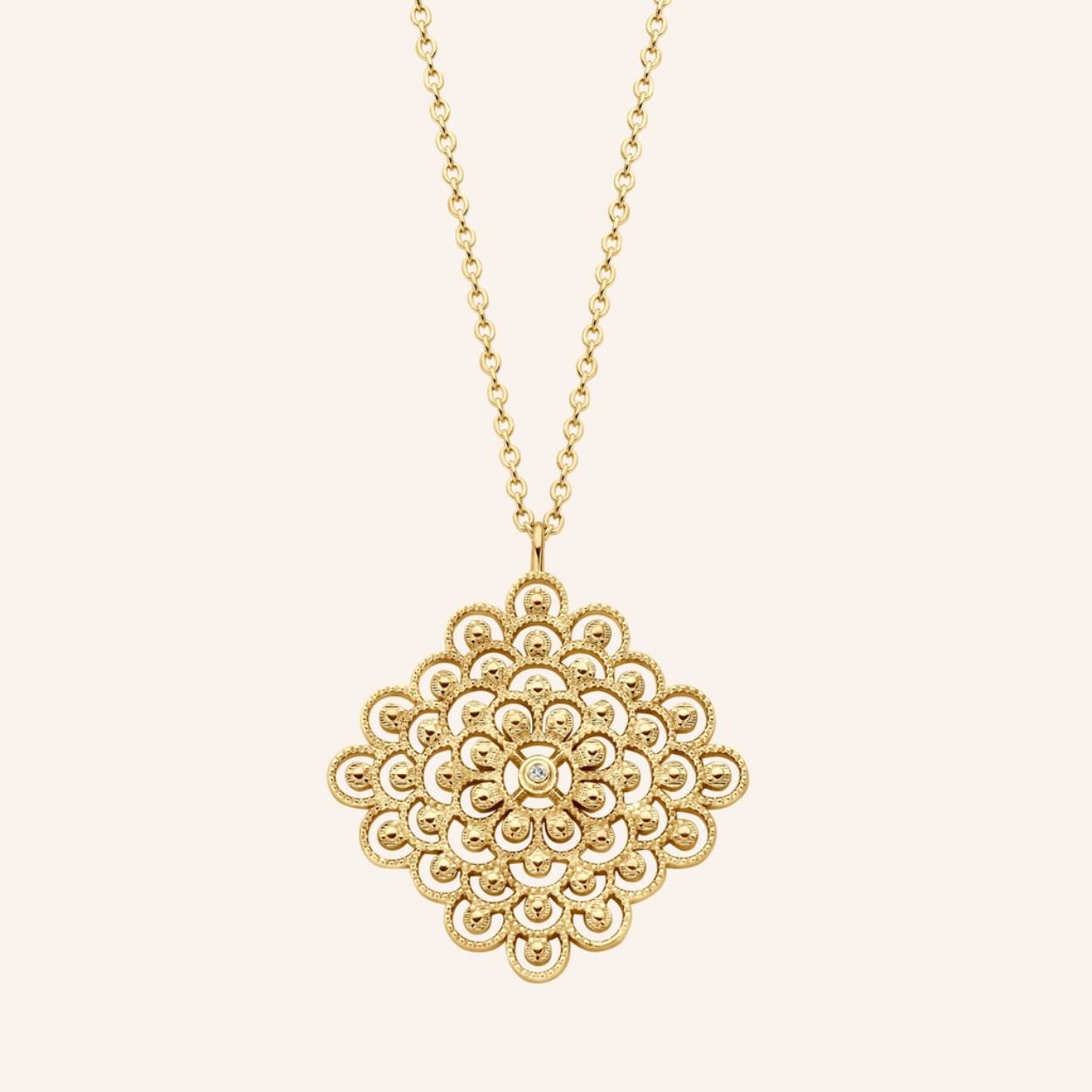 Ref: M2414 | Ketting | 925 sterling zilver | 25.00 x 1.40mm | Witte diamant: 1 st