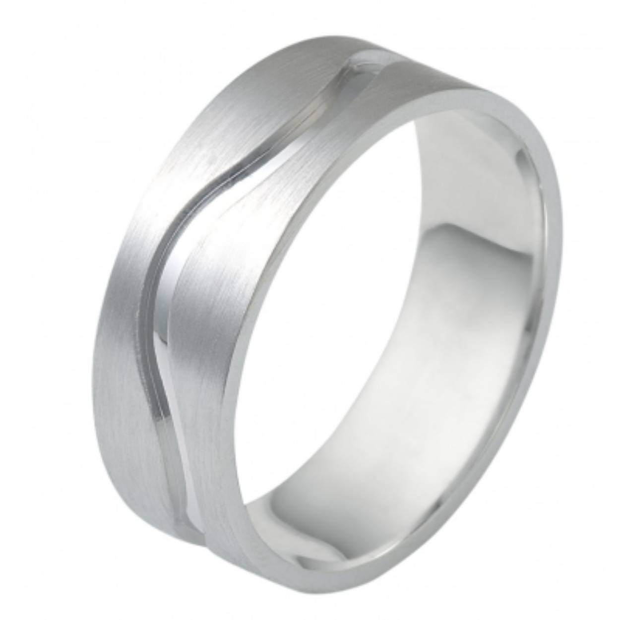 585 witgouden trouwringen 5 mm breed. Mat/glimmend. De damesring heeft geen briljant. Prijs is op aanvraag