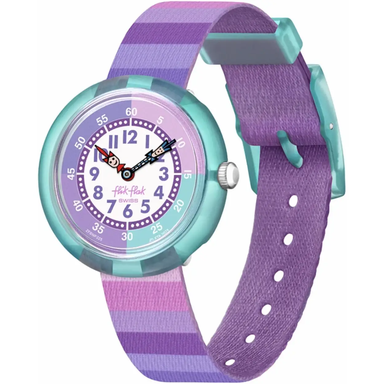 Op zoek naar een vrolijke en kleurrijke kinderhorloge? Dan is de FLIK FLAK STRIPY PURPLE de perfecte keuze! Dit horloge heeft een speels design en is speciaal ontworpen voor kinderen die van kleur houden.
