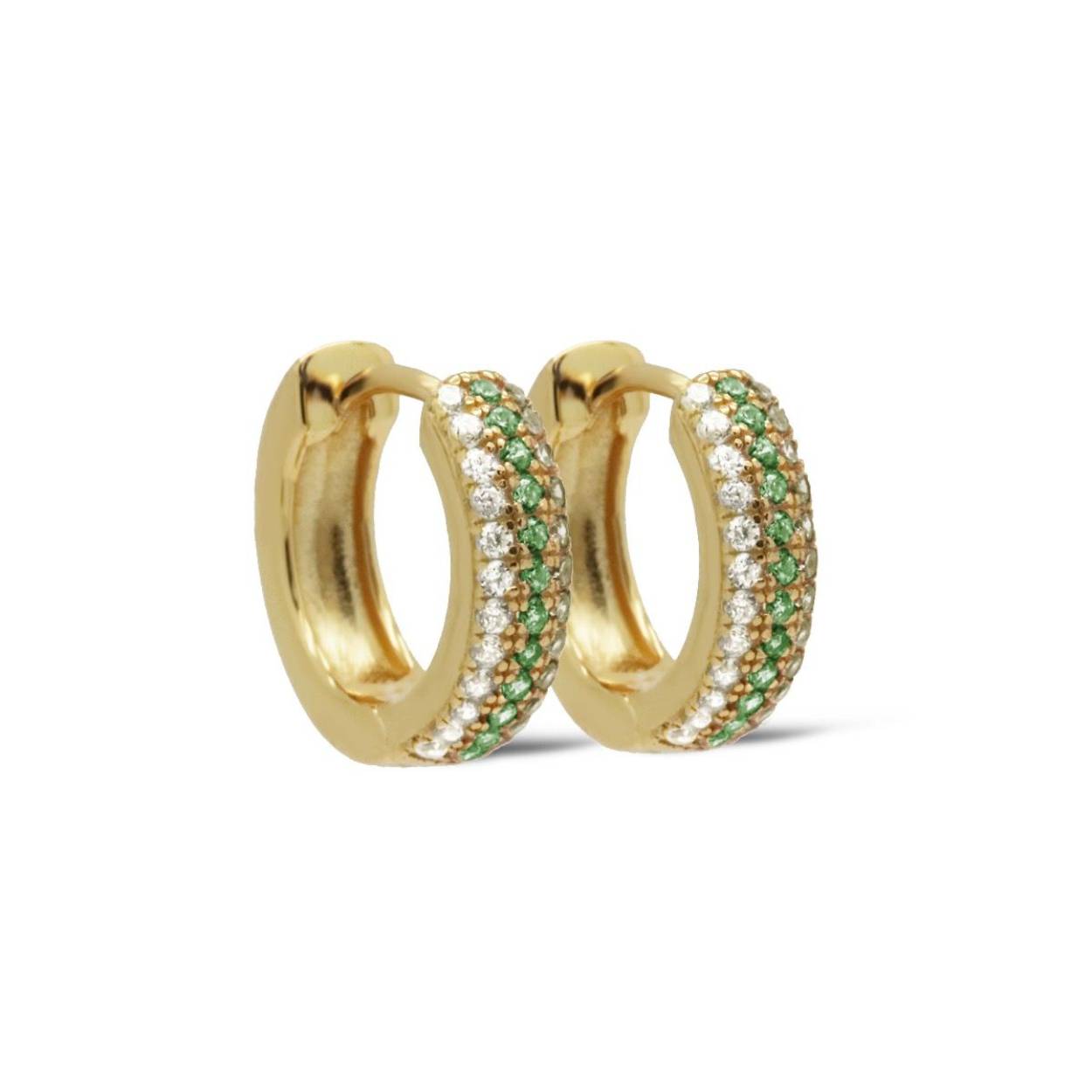 Karma Jewelry Hinged Hoops IVY Emerald Green Goldplated