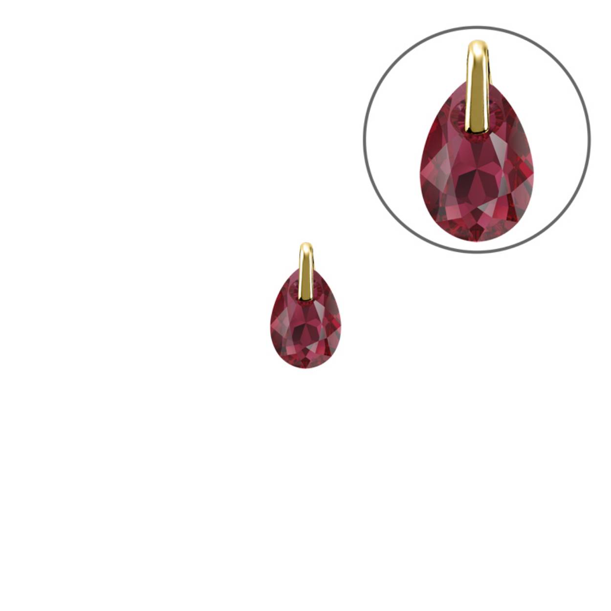 MY iMenso GOLD Creoli Pera pendant "Brillante
crystal" "Scarlet" (14k gold) 9mm S