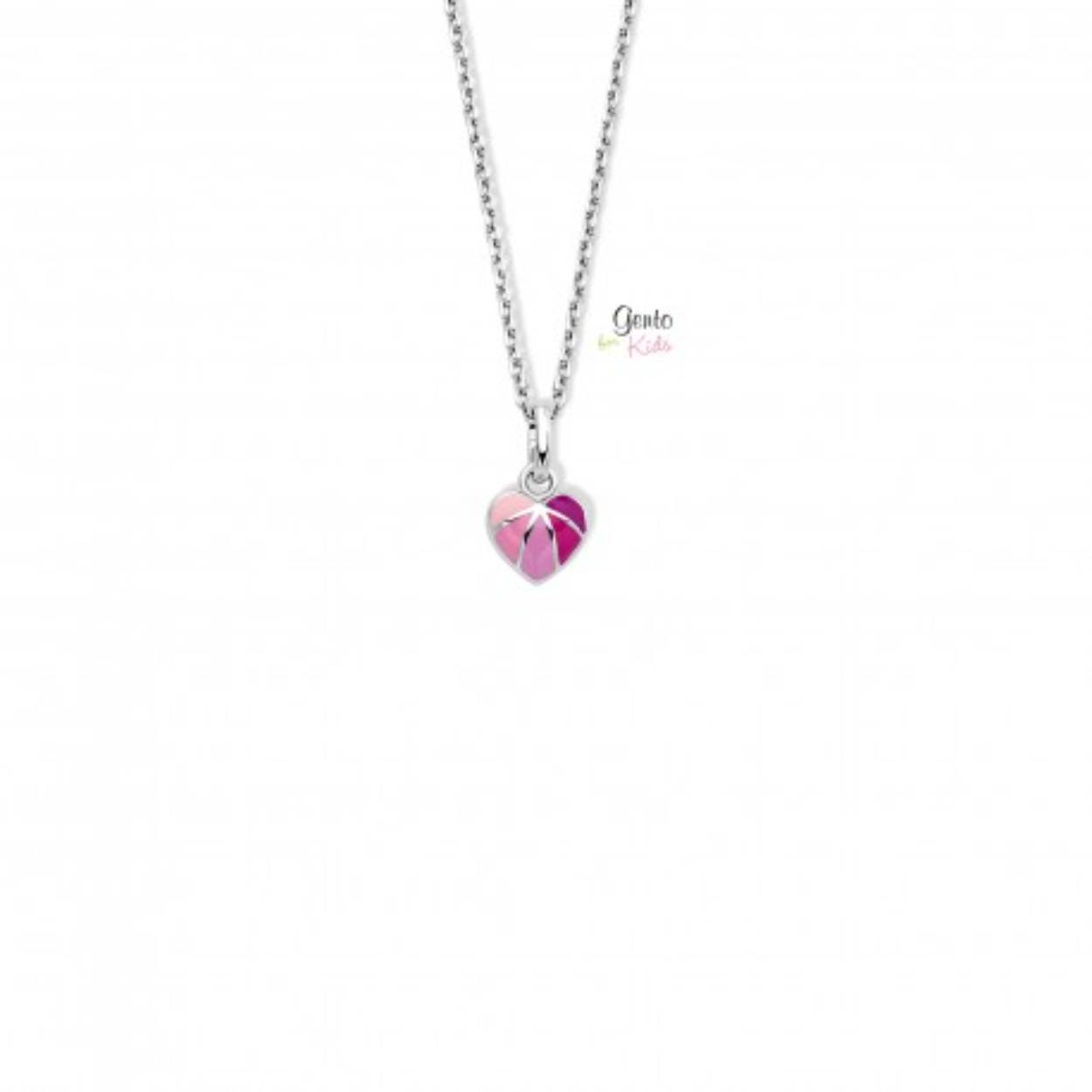 zilveren ketting met hartje GK613
