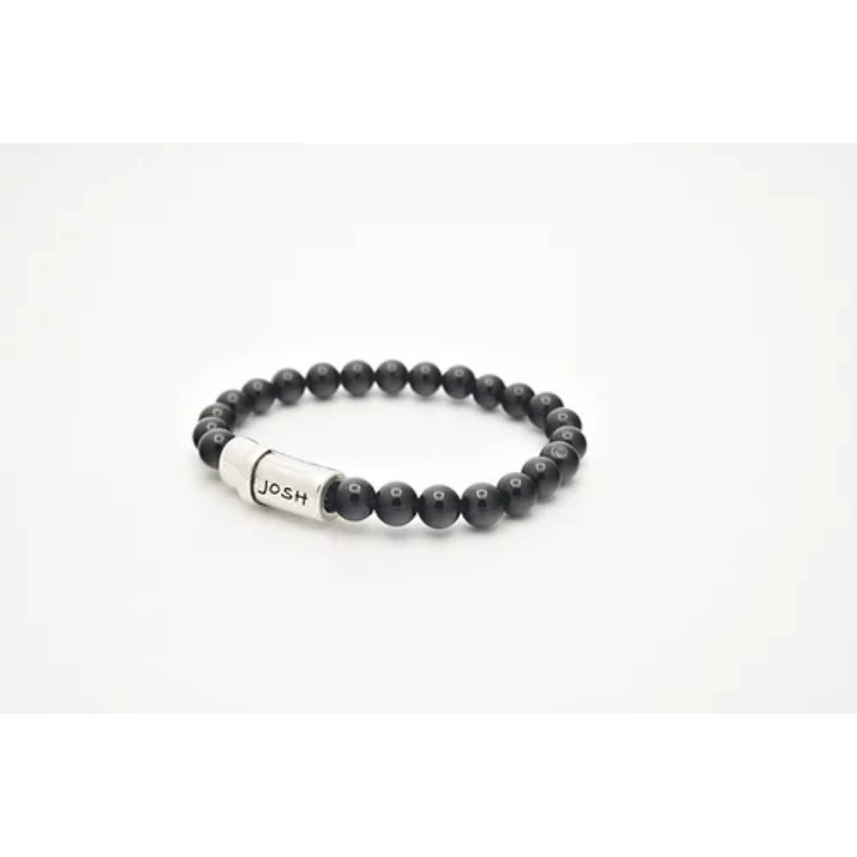 Josh armband zwart edelstenen maat 22