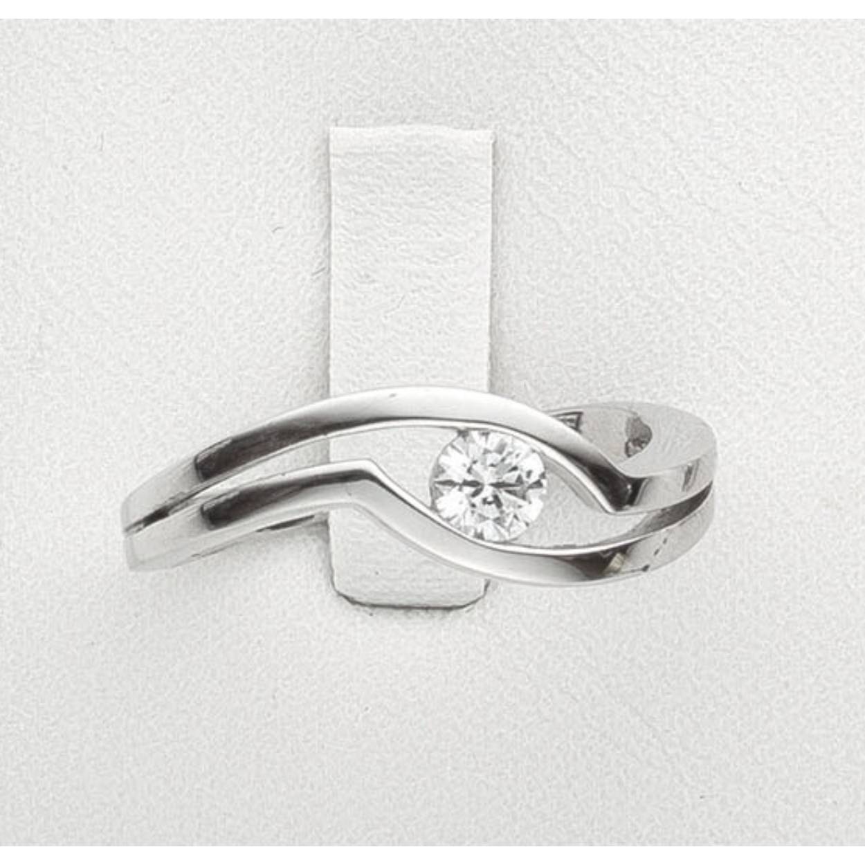 zilveren ring, slag poly+zirconia mt56