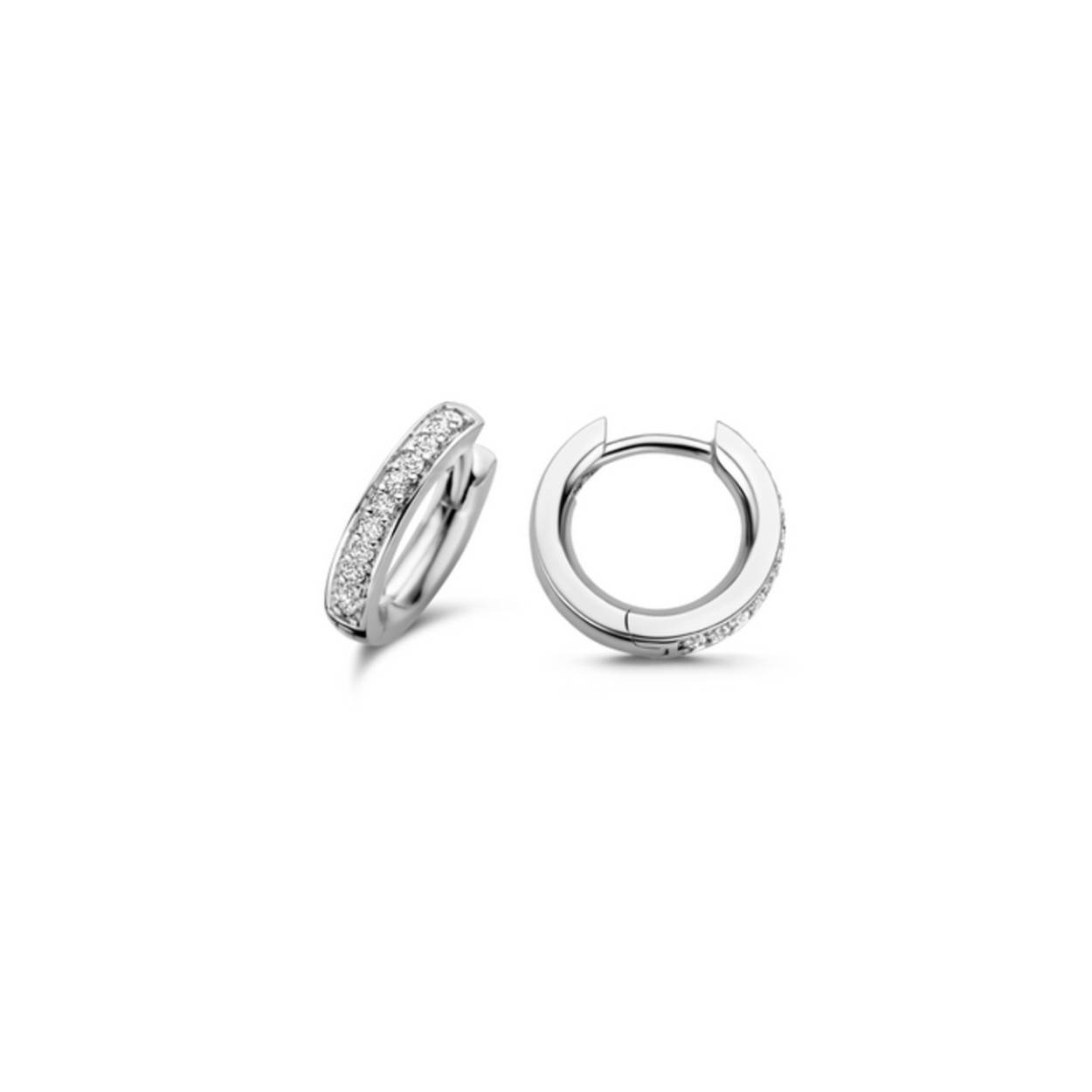 Moments zilver klapoorringen met zirkonia