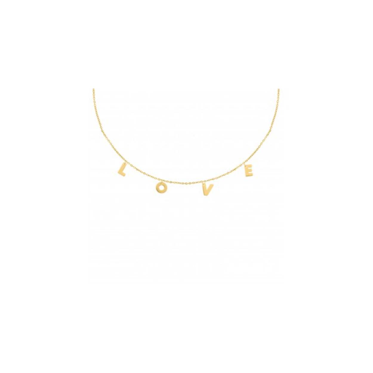 Gouden choker 45cm met de letters LOVE