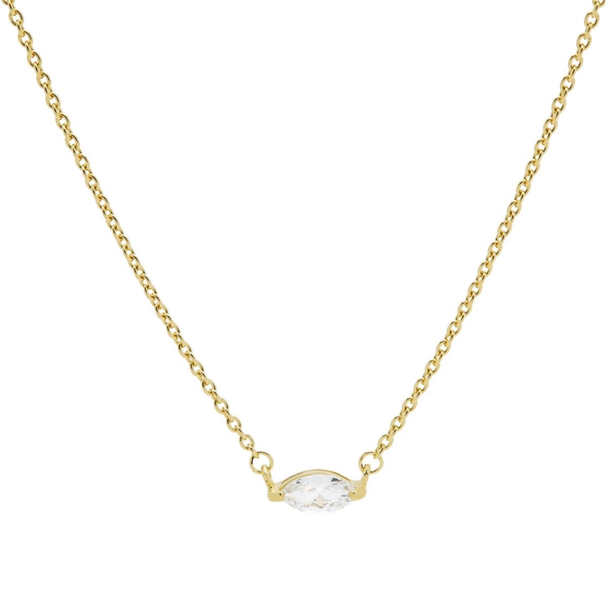 Karma collier zirkonia ovaal zilver