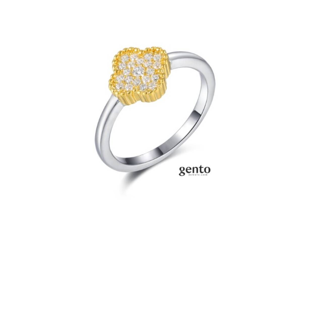 Zilveren bicolor ring mt 54 gento jewels