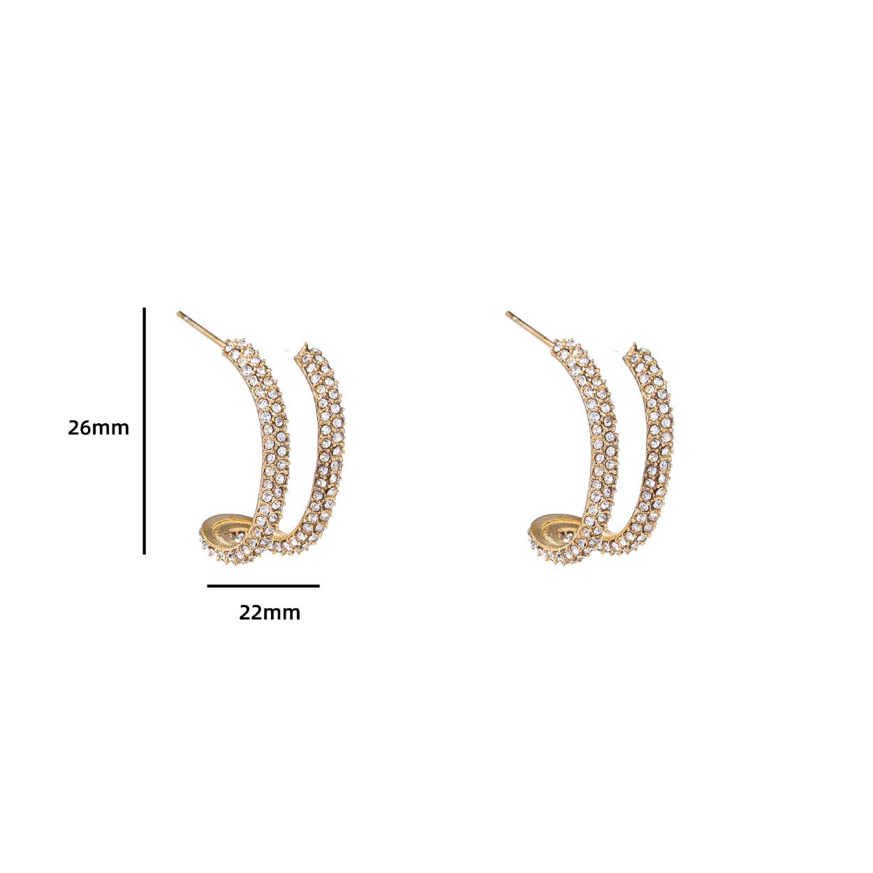2 Line Hoop - 14K + Crystal
E4354-2