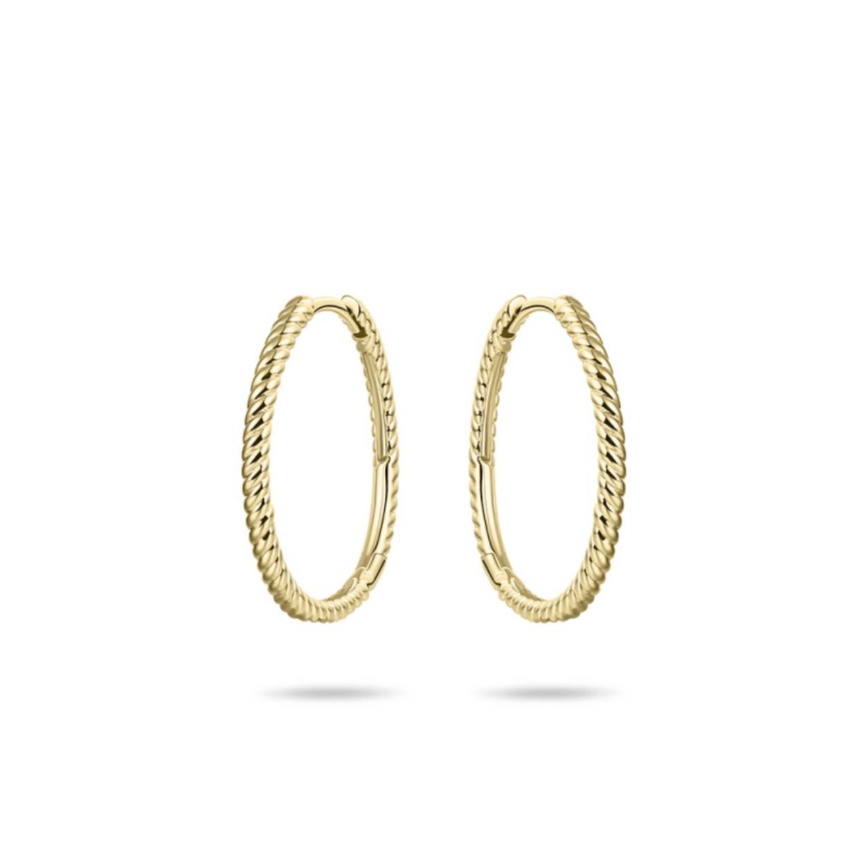 14k geelgoud oorring getwist