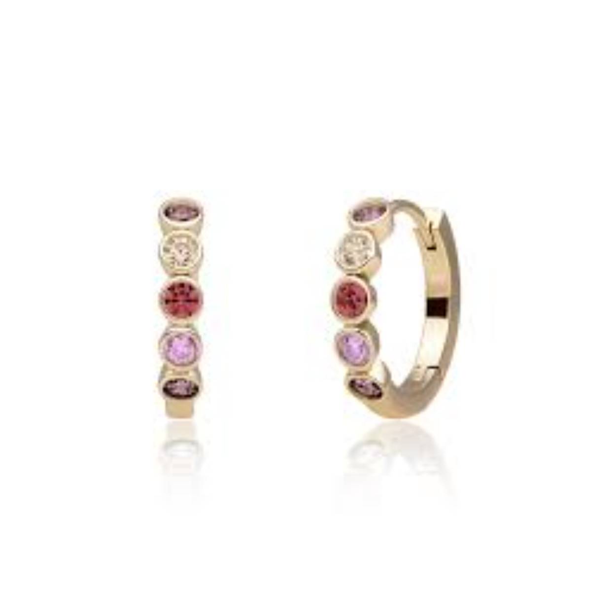 Tube Creolen Multicoloured Zirconia EAG35-MULTI02