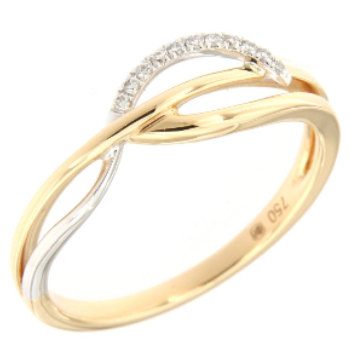 Geel gouden ring met 0.04ct briljant