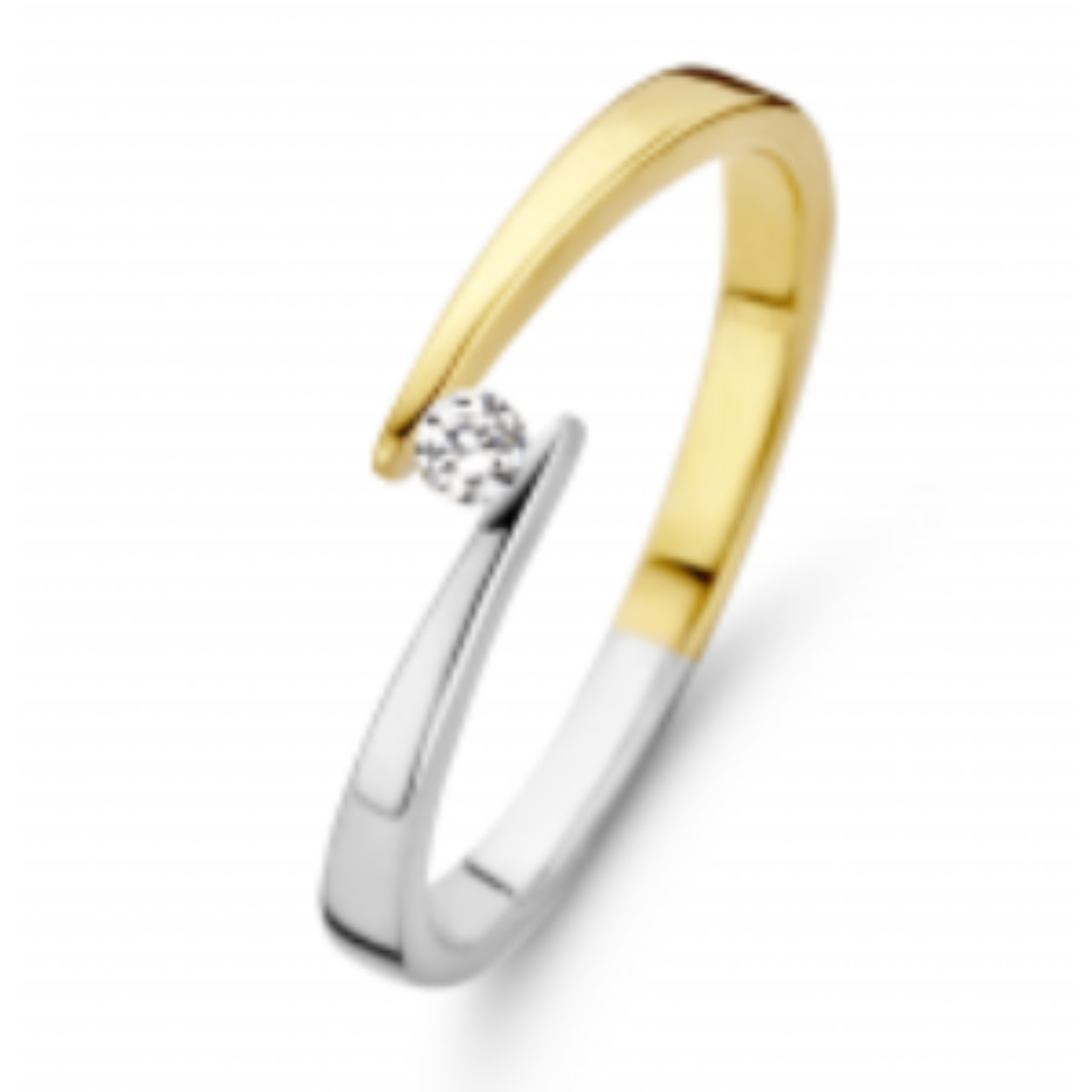 14k Mori Fashion Diamonds bicolor ring 0.05ct
