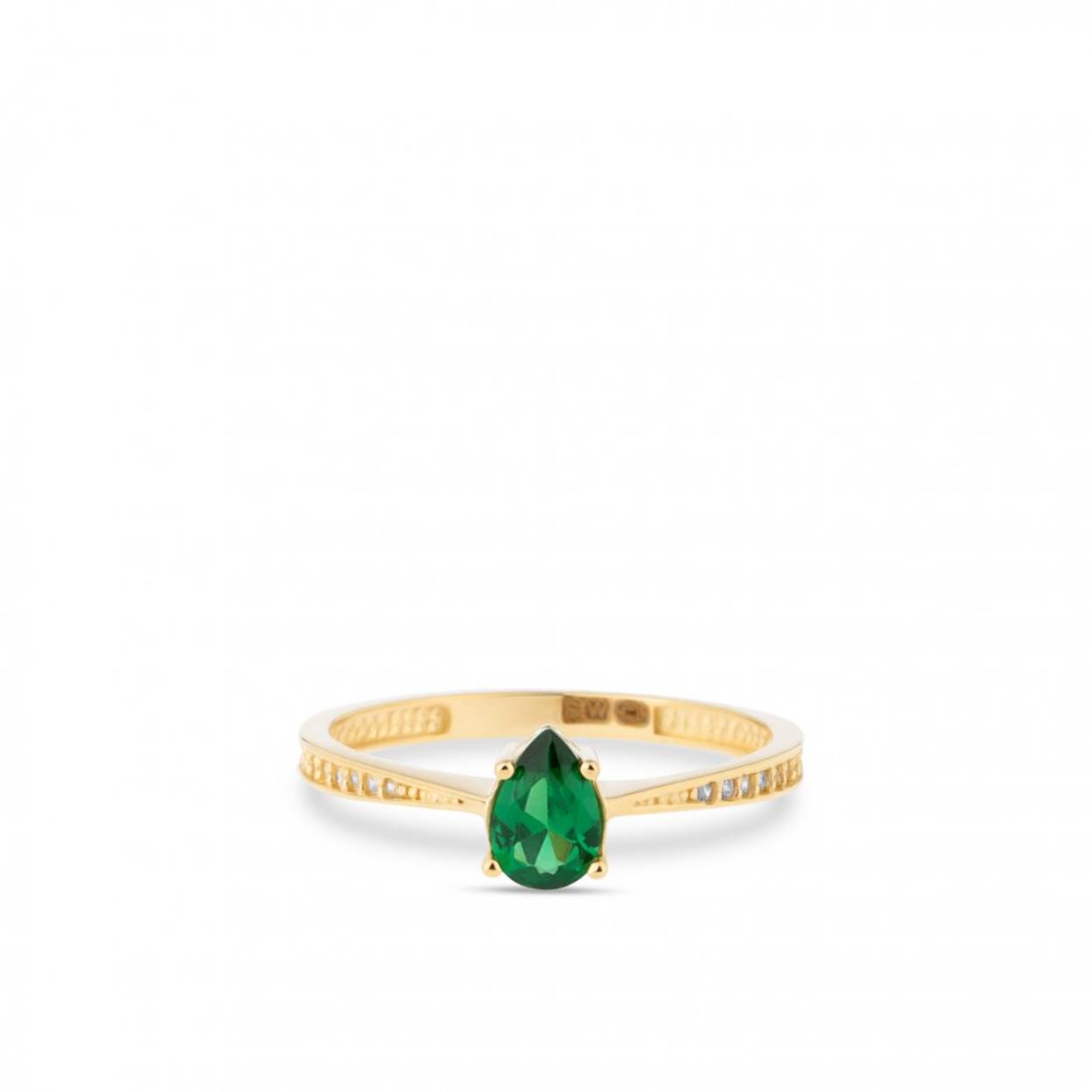 Swing Jewels 14k ring met groen zirconia.
Maat 54.